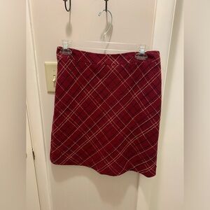 Burgundy plaid AE skirt